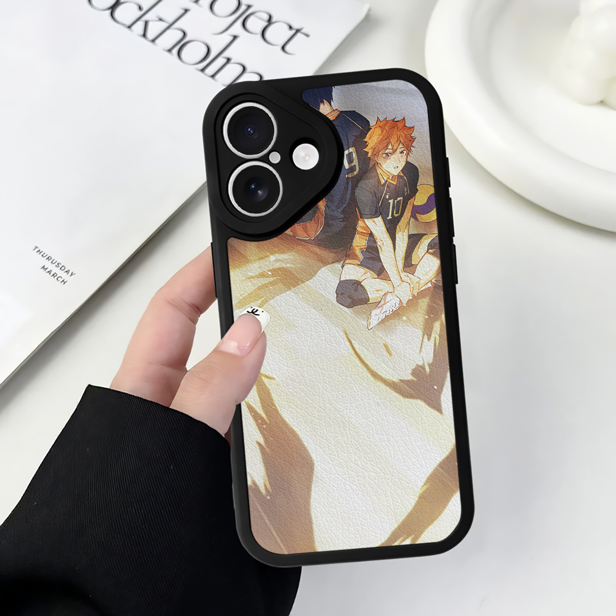 （画像用） ハイキュー!! Haikyu!! 【iPhone 16シリーズ対応】シリコンスマホケース（レザー調） 材質：シリコン